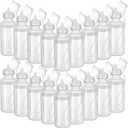 Zubebe 36 Pcs Sport Water Bottles Bulk 21 oz Squeeze Reusable Bpa-free Plastic Water Bottle with Nylon Strap Leak Proof Blank DIY Cup for Travel Hiking Cycling Sport Event Team Gift (Clear White)