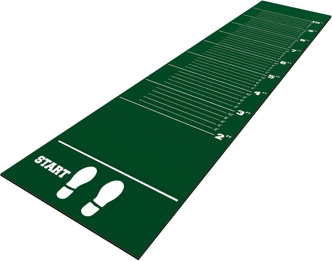 Woanger Long Jump Mat Sports Broad Jump Measurement Mat Hash Marks Carpeted Non Slip for Gym School Home Flooring Exercise Workout Training