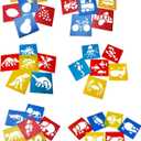 Lependor 36 Pieces Plastic Drawing Painting Stencil Templates - Washable Template - Random Colors (Style 1)