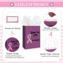 Abbylike 36 Pcs Breast Cancer Awareness Gift Bags with Handle 6 Styles Pink Ribbon Cancers Fighter Gifts Bags with Tissue Paper for Women Breast Cancer Awareness Party Supplies