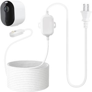 ALERTCAM Magnetic Charging Cable for Arlo Pro 5S/Pro 4/ Pro 3 Floodlight/Pro 3, Arlo Ultra 2/Ultra, 30ft Weatherproof Charger Continuously Charging Your Arlo Camera,White