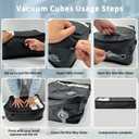 Eulant Reusable Compression Packing Cubes With Pump for Men/Women Business Travel,Professional IPX8 Vacuum Bags for Packing Organizers,Packing Cubes for 20inch Suitcases Luggage for Business(No Pump)