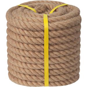 Twisted Manila Rope (1.5 Inch x 100 Feet) Natural Jute Rope Thick Hemp Rope for Docks, Nautical, Railings, Swing, Decorating