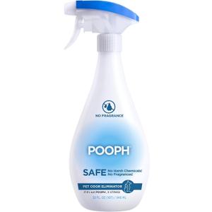 POOPH Pet Odor Eliminator Spray, 32 fl oz
Unscented pet odor eliminator spray for home surfaces, upholstery, furniture, and vehicles