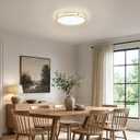 Modern Flush Mount Ceiling Light, White Gold Dimmable Ceiling Light Fixture, 16.5in
