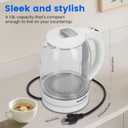 Household Electric Kettle, All 304 Stainless steel and No Plastic Contact, Automatic Shut-off,Borosilicate glass Visual Boiling, 2.0L Water Boiler & Tea Kettle Perfect For Tea & Coffee (pure white)