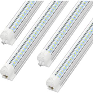 SHOPLED 4FT LED Shop Light, 40W 5500LM 6000K Cool White, V Shape, Linkable T8 LED Tube Lights 4FT, 4 Foot Shop Lights for Workshop, Plug and Play, 4 Pack