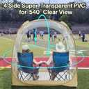 EighteenTek Pop Up Weather Pod, Sport Pod with Attached Floor, 360 Clear View, UPF 50+ UV Protection, Waterproof All-Weather Instant Shelter for 1-4 Person, Sports Camping Fishing Tailgating, 70"L x 70"W x 63"H