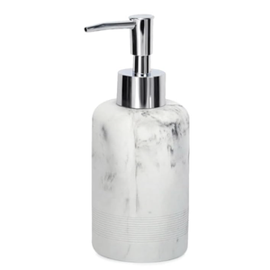 ZCCZ - Bathroom Accessories Set 3 Pcs - White Marble Design Toothbrush Holder, Lotion Soap Dispenser, 2 Qtip Holder Dispenser
