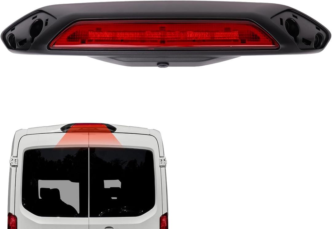 LK4Z13A613D Third Brake Light Assembly Center High Mount Stop Light with camera Compatible with Ford Transit 150, 250, 350 (SRW) 2020-2025 3rd Brake Light Replace NK4Z-13A613-K NK4Z-13A613-A