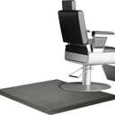 Crablux Salon Floor Mat Anti Fatigue for Stylist, 35.8"x27.9" Barber Floor Mats Black Hair Mats for Hairdresser Standing, 1/2" Thick Square Base for Salon Chair Barbershop Hairdressing Equipment