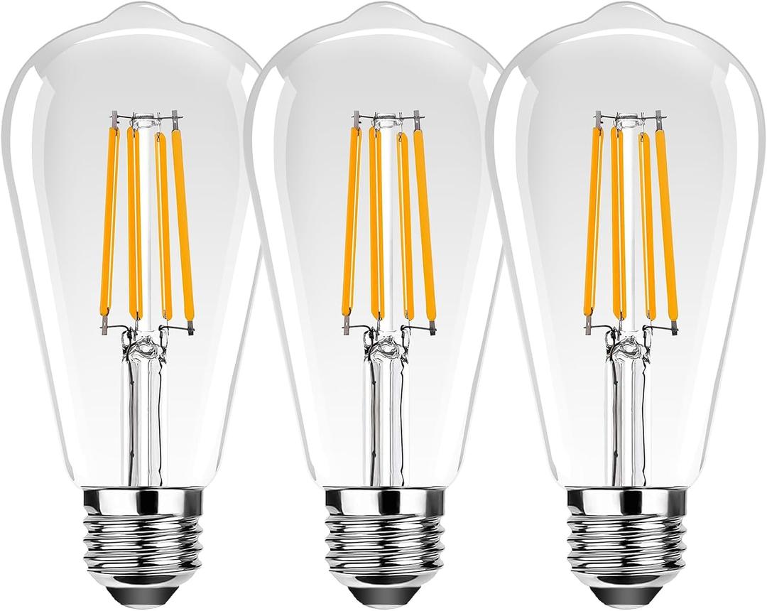 ST19 Vintage LED Edison Light Bulbs,E26 Led Bulb 25W Equivalent,Vintage LED Filament Bulbs,2.5W Warm White 2200K,250LM,Clear Glass,Non-Dimmable,3 Pack