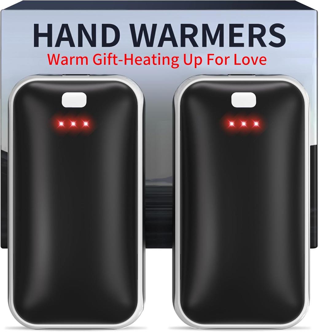Lerat Hand Warmers Rechargeable 2 Pack, Portable Electric Hand Warmer Max 131, Reusable Slim Pocket Heater Handwarmers, Gifts for Men, Women, Outdoor, Golf, Camping, Hunting Essentials