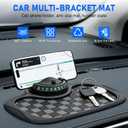 Multifunctional Car Anti-Slip Mat,Car Dashboard Mat,360 Rotatable Phone Holder Dashboard Pad with Temporary Parking Number,Car Anti Slip Mat Phone Holder,Anti Slip Mat for Car Dashboard(Black)