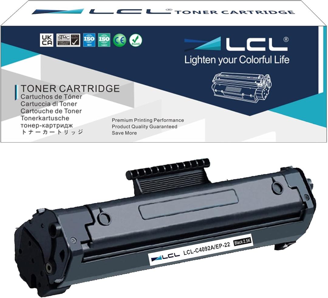 LCL Compatible Toner Cartridge Replacement for HP 92A C4092A EP-22 LBP-800 810 1110 1120 Laserjet 1100 1100SE 1100XI 1100A 3200 3200SE 3200M (1-Pack Black)