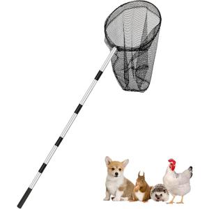 Catch Net - Small Animal Catcher for Chicken, Duck, Goose, Fish, Cat, Bird, Raccoon, Dog and Others (Detachable Handle 16 "-78" with 16" Net Opening)