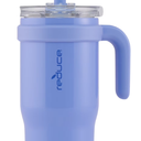 REDUCE 24 oz Stainless Steel Tumbler with Handle - Dual-Wall Vacuum Insulated Travel Mug, Sweat-Proof Lid & Reusable Straw - Keeps Drinks Cold for 24 Hrs, Fits Cupholders, Dishwasher Safe - Cornflower