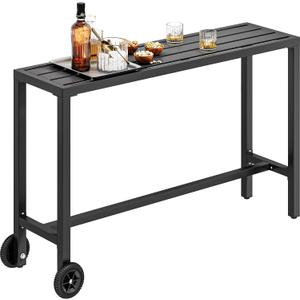 YITAHOME Outdoor Bar Table, 39" Outdoor Patio Bar Table, Weatherproof & Sturdy Bar Height Table for Balcony, Garden, Yard, Poolside, Black