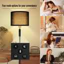 Floor Lamps for Living Room, Stepless Dimmable Floor Lamp with Remote, 2700K-6500K Colors Temperature & Brightness Adjustable,10W/1200LM Black LED Floor Lamp, Modern Standing Lamp for Bedroom/Office