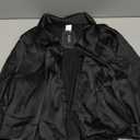 SOLY HUX Women's Satin Crop Blouse Collared V Neck Long Sleeve Shirts Sexy Cropped Tops (Medium, Plain Black)