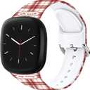 5 x Floral Pattern Printed Cartoon Watch Bands Compatible with Fitbit Versa 4/ Versa 3/ Fitbit Sense 2/Sense Band Soft Silicone Sport Cute Strap Replacement Wristband for Men Women Teens.
