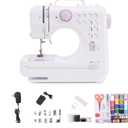 Compact Sewing Machine for Beginners, 12 Built-in Patterns, Lightweight with Reverse Function & Foot Control, for Handcrafting Clothes & Repairs505) (Purple)