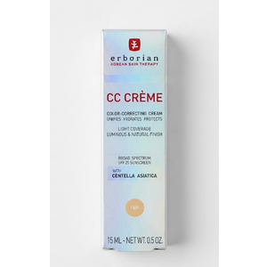 Erborian Color Correcting CC Cream with Centella Asiatica, Fair (Clair)  Light MultiPurpose Facial Concealer with Illuminating Finish Soothes & Hydrates  SPF Korean Skincare Skin Perfector  0.5 Oz