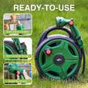 1/2" x 50FT Retractable Garden Hose ReelWith 10 Patterns Spray NozzlePortable Heavy Duty Garden Hose Holder for Garden WateringCar & Patio WashingPet CleaningGreen