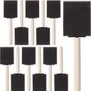 Bates- Foam Paint Brushes, 2 Inch, 16 Pack, Wooden Handle, Sponge Brushes for Painting, Staining, Varnishes, Gluing and DIY Craft Projects on Wood, Metal & More (Black)