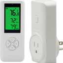 WTC100 Wireless Temperature Controller Digital Plug-in Thermostat Outlet Remote Control Heating Cooling Mode for Window A/C Fan Heater Greenhouse Homebrewing Reptile (Built-in Temp Sensor)
