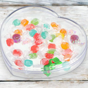 Valentine's Heart Shaped Plastic Container, 5.9" W x 1.6" H Clear Plastic Storage Box with Lid and Anti Slip Ring Heart Dessert Plates Snack Tray for Valentine Party Favor