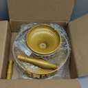 Sunnychicc 2pcs 2 Tiered Ramadan Serving Trays Decorations for Home -2 Styles Eid Mubarak Metal Platters Table Decor Gifts, Golden Cake Holder, Islam Muslim Al-fitr Iftar Party Food Display Dishes