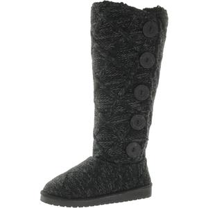 MUK LUKS womens Malena Boots (Size 7, Black Lattice)