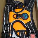 PHOEPET No Pull Dog Harness Medium Reflective Front Clip Vest with Handle, Adjustable 2 Metal Rings 3 Buckles, [Easy to Put on & Take Off](M, Orange)