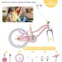 bicystar Girls Bike Ages 2-8, 12-18 Inch with Training Wheels, Pink/Blue | Removable training wheels, basket and streamers, carbon steel frame, adjustable seat & handlebar, coaster or hand brake