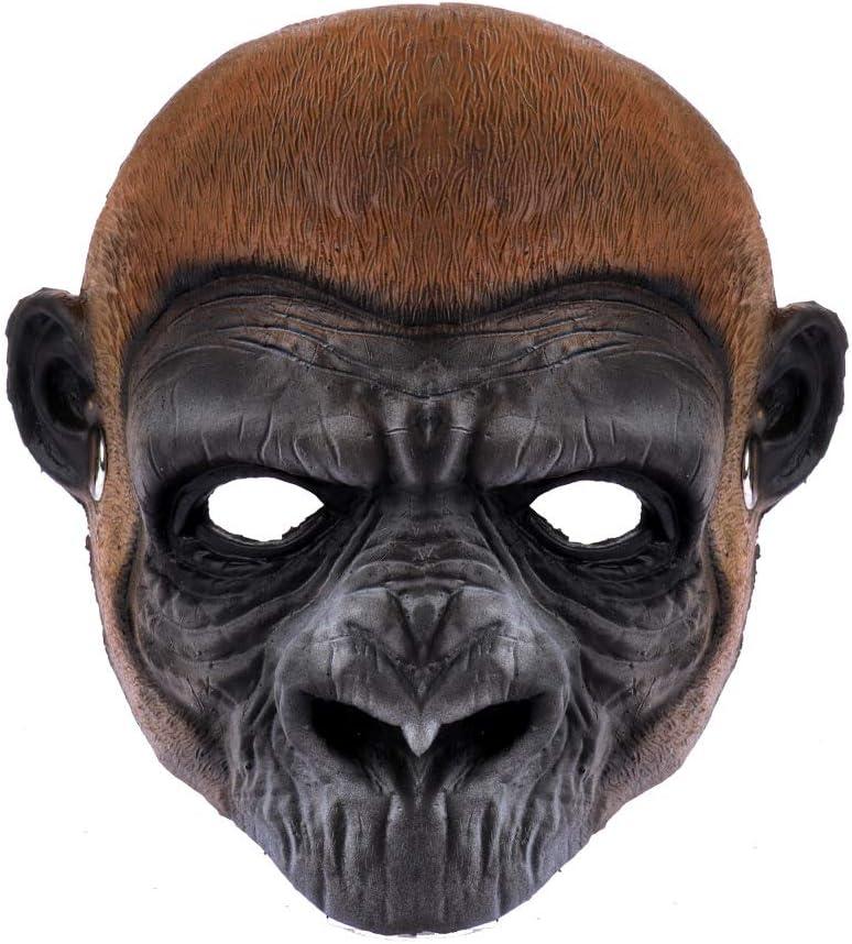 Halloween 3D Animal Half Face Mask Masquerade Party Cosplay Costume for Women and Men (Chimpanzees)