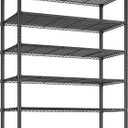 REIBII 6 Tier Wire Shelving,1800LBS Storage Shelves Metal Shelves for Storage Rack,75''H Adjustable Garage Shelving Heavy Duty Shelving Units Pantry Shelf Kitchen,75''HX35.5''WX18''D (Black)