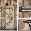T-Strap Gate Hinges 12 in, Heavy Duty Tee Hinge, T-Door Hinges, 180 Opening Gate Strap Hinges, Black Wrought Hardware for Wooden Fences, Yard,Barn Door, Shed Doors,2 Pcs(Patent Pending)