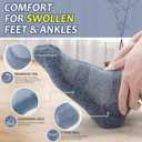 Revosoxs Diabetic Bamboo Socks for Men and Women,5 Pairs Non-Binding Low Cut Diabetic Socks,Loose Socks Size 7-9 9-11 (Black, S)