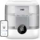 Dreo Smart Humidifiers for Bedroom, 6L Top Fill Supersized Cool Mist Humidifier for Large Room, 60 Hour Runtime, Quiet Ultrasonic Humidifiers for Plants, Baby, Nursery, Indoor, Home, Night Light, Gray