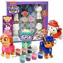 Paw Patrol Paint Your Own Figurines Art Craft Set, 4 Paw Figures, 8 Paints, Brush, Bookmark