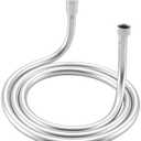 KINSE Kink Free Shower Hose, 118" Extra-Long for Handheld Shower Head Hose, Flexible PVC Shower Hose Replacement with Brass Insert and Integral Rubber Ring - Sturdy & Anti-Leakage(silver) Pack of 2