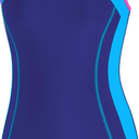  Womens One Piece Sport Swimsuit Water Aerobic Bathing Suit Lap Swimwear Size 16