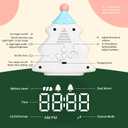 Yiliaw Kids Alarm Clock with Night Light, Christmas Tree Wake Up Clock, Rechargeable Cute Alarm Clock for Bedroom, for Boys and Girls, White