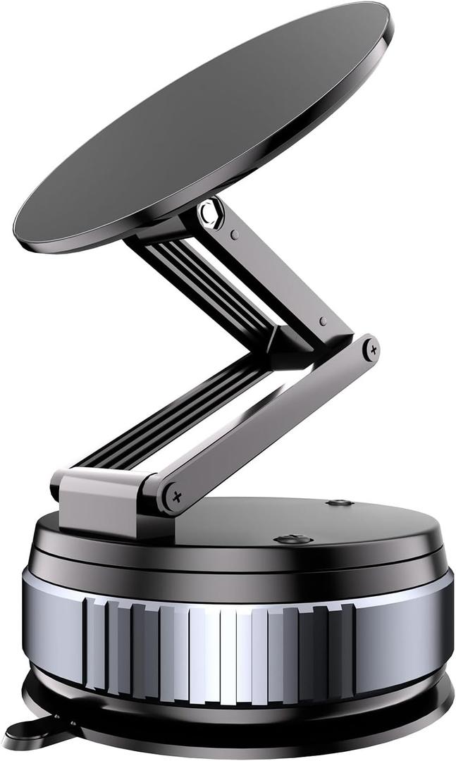 Magnetic Car Phone Mount for iPhone 16/15 Pro Max/Samsung S24 - Ultra-Strong Vacuum Suction, No Residue, 360 Adjustable, Universal Fit Tesla/Toyota/Honda (Windshield)