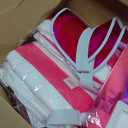 8 Sets Pink Party Favor Include Beach Towels Pink Heart Shape Glasses Sunscreen Hat and PVC Gift Bags with White Handles for Princess Summer Pool Birthday Party Favors Decorations