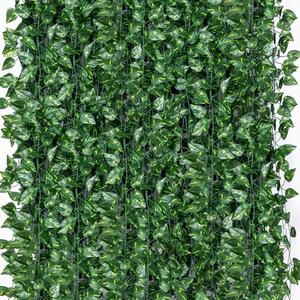 ZYIGYI 12 String Fake Greenery Hanging Garland, Ivy Leaf Plants, Vine Leaves, Fake Flowers Foliage for Bedroom Garden Wall Decor