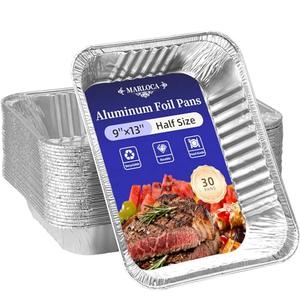 MARLOCA 9x13 Aluminum Foil Pans 30 Pack - Disposable Baking Pans, Food Containers, Leak-Proof Aluminum Trays for Cooking, Baking, Meal Prep, Storage - Oven, Freezer, Grill Safe, Half Size Foil Pans