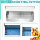 Mifoci 1 Pack Stainless Steel Chilled Condiment Server 4 Removable Slot Toppings Containers with Lid and Bottom Ice Bar Garnish Tray with 9 Silverwares 4 Ice Boxes for Christmas Party, Events and Bar