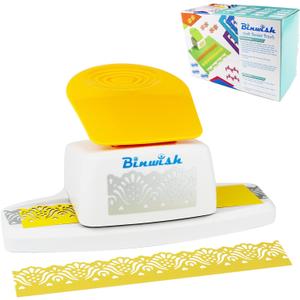 BINWISH Craft Border Punch, Cardstock Punch, Paper Edger Making Lacy Scroll Edge for Scrapbooking Large Repeating Decorative Thicker Paper Tool - Peacock Orange
